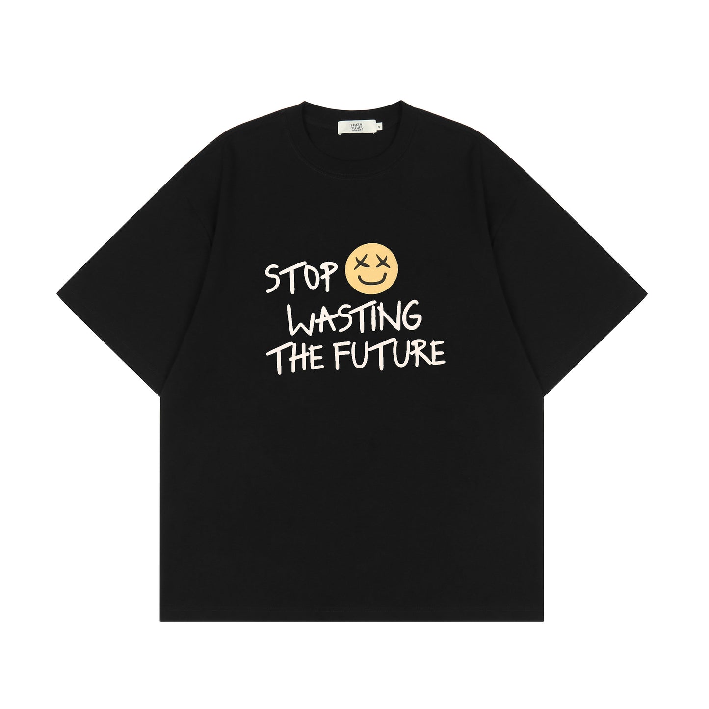 Puff Print Smile face oversized Unisex T-shirt