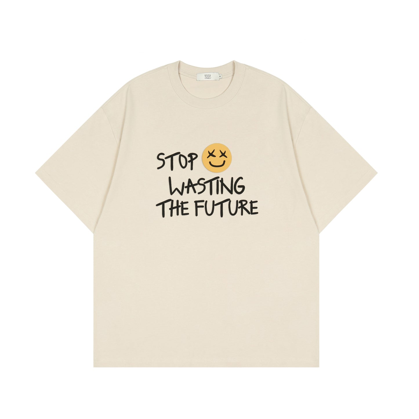 Puff Print Smile face oversized Unisex T-shirt