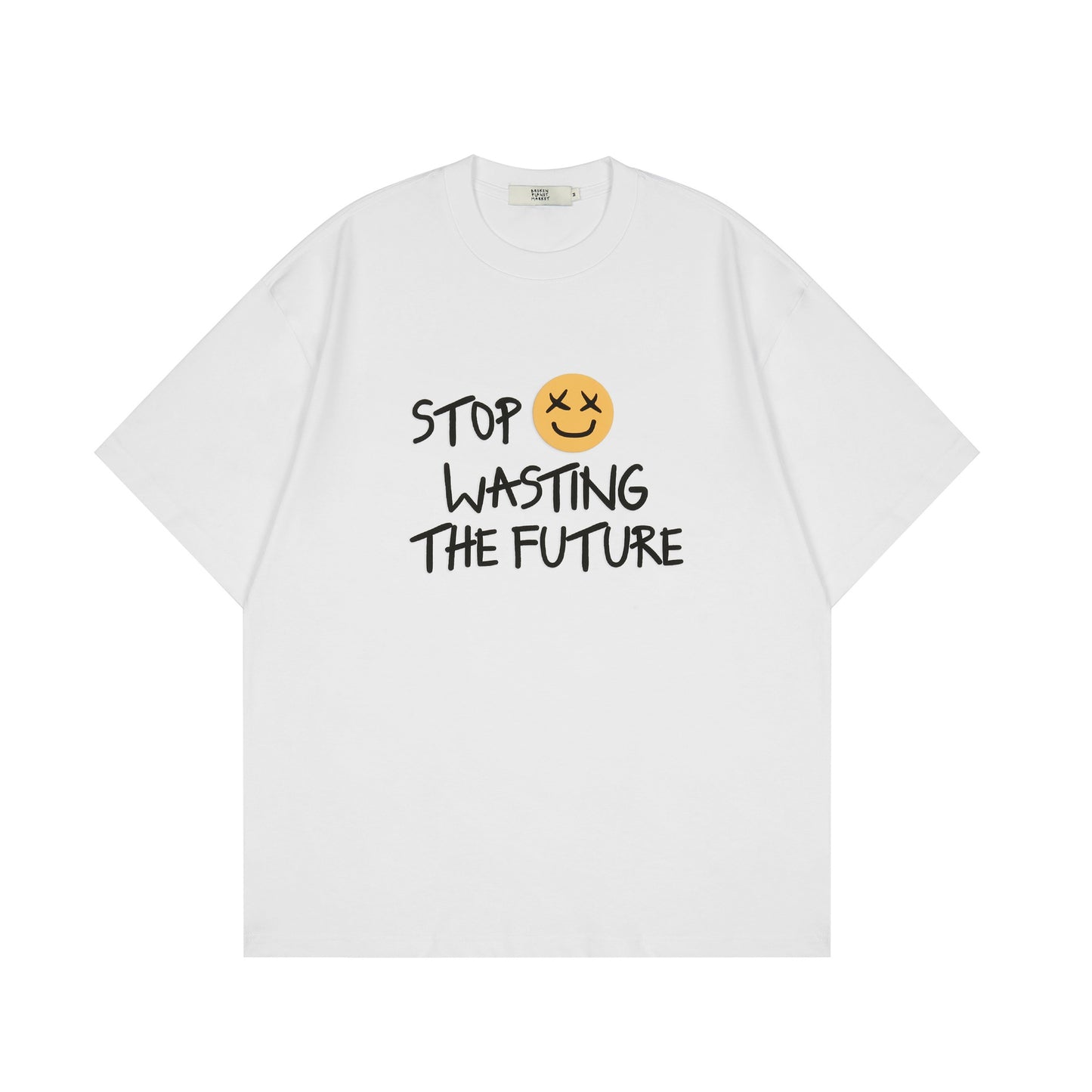 Puff Print Smile face oversized Unisex T-shirt