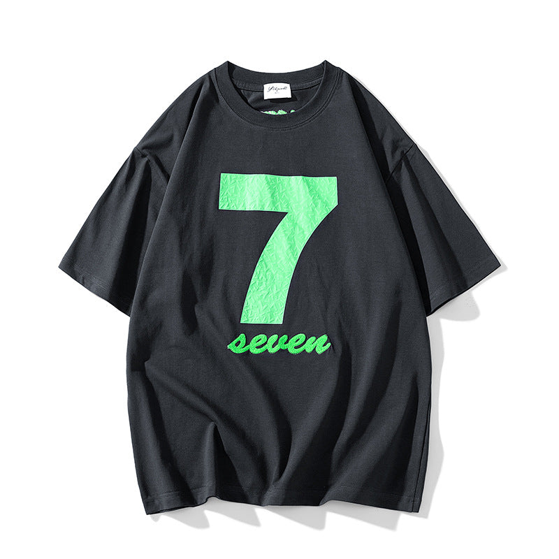 Puff Print Unisex street style T-shirts