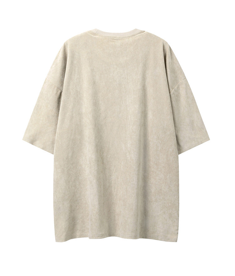 oversized hippop street style loose puff print Tshirt with chain